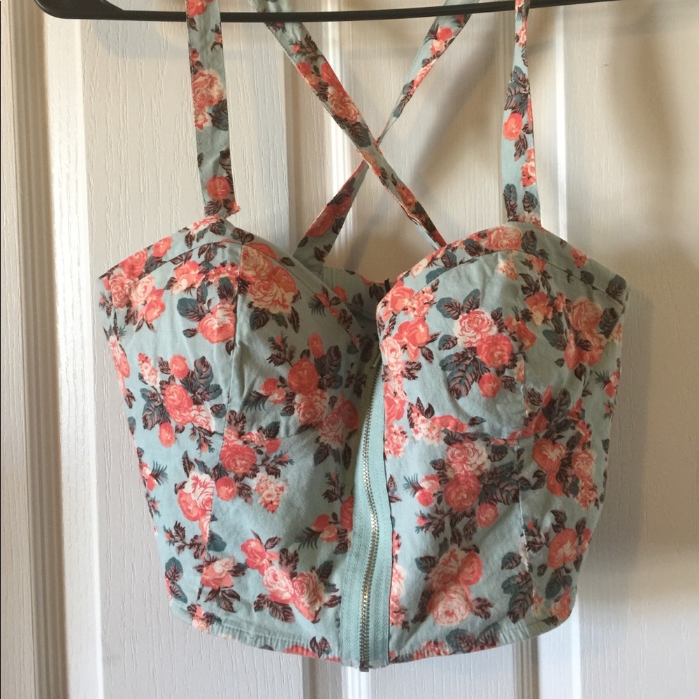 Blue and peach bandeau